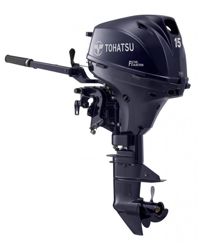 2020 Tohatsu 15 HP MFS15EEFL Outboard Motor 20" Shaft Length
